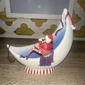 Department 56 SANTA ON MOON OVAL BOWL Christmas Eve Collection No box